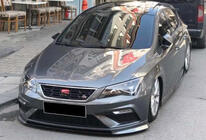 Seat Leon 2013-2020 Lip delantero DPT V-2 (2017-2020, Negro Brillante) foto 2
