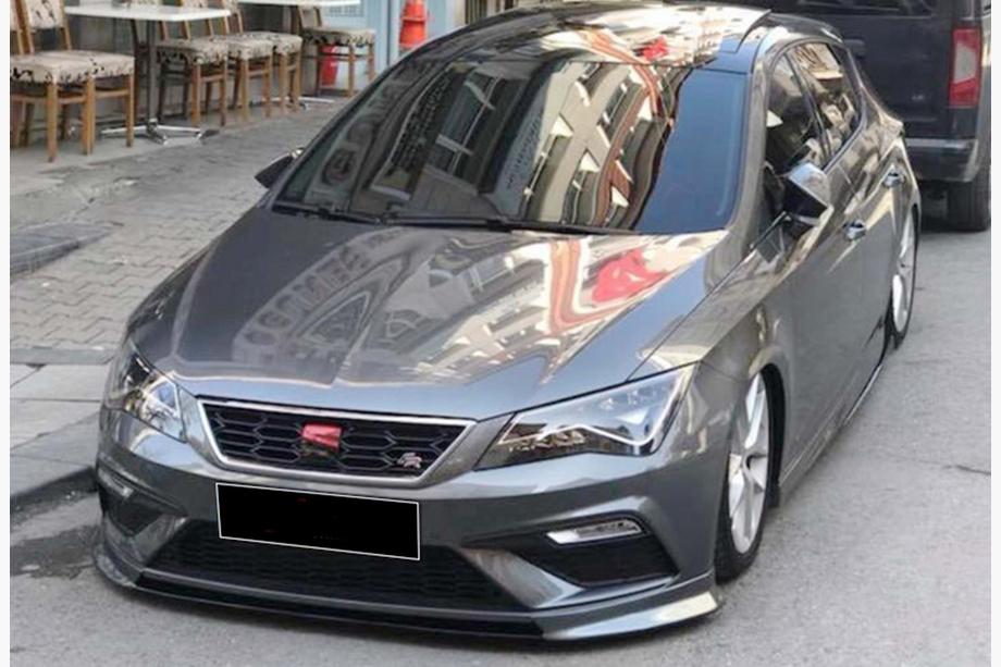 Seat Leon 2013-2020 Lip delantero DPT V-2 (2017-2020, Negro Brillante) Foto 2
