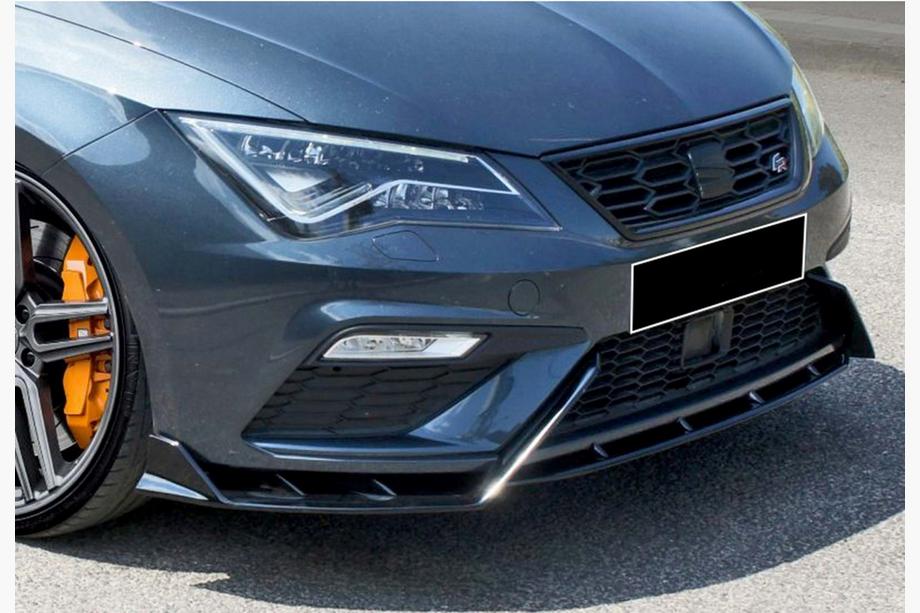 Seat Leon 2013-2020 Lip delantero DPT V-3 (2017-2020, Negro Brillante) Foto 4
