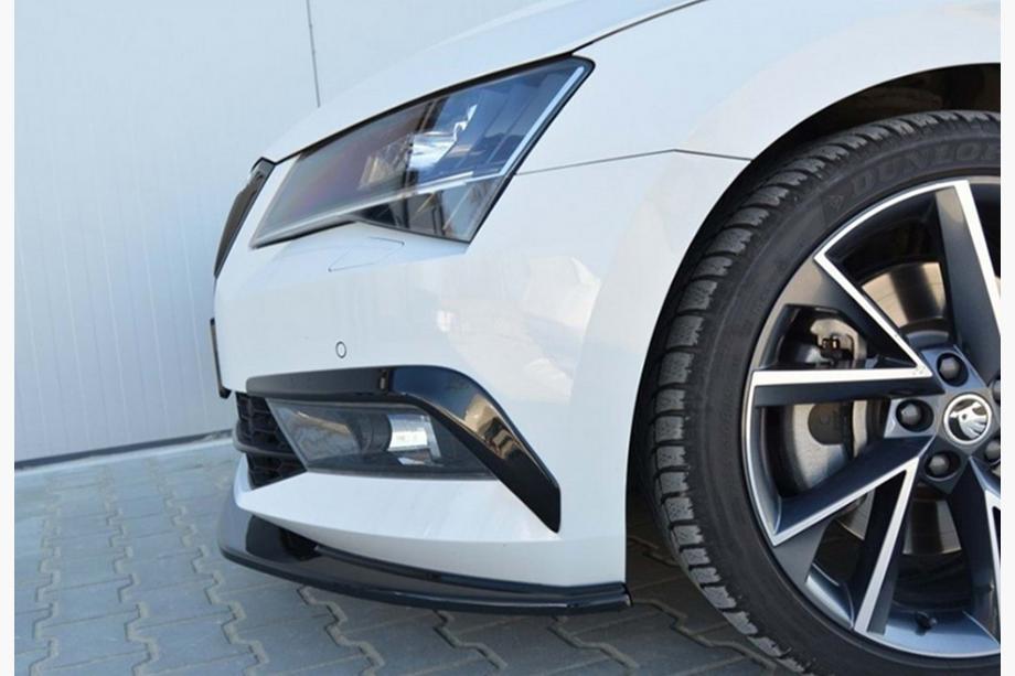 Skoda Superb 2015-2024 Labio delantero parachoques DPT V-4 (2015-2020, Negro Brillante) Foto 3