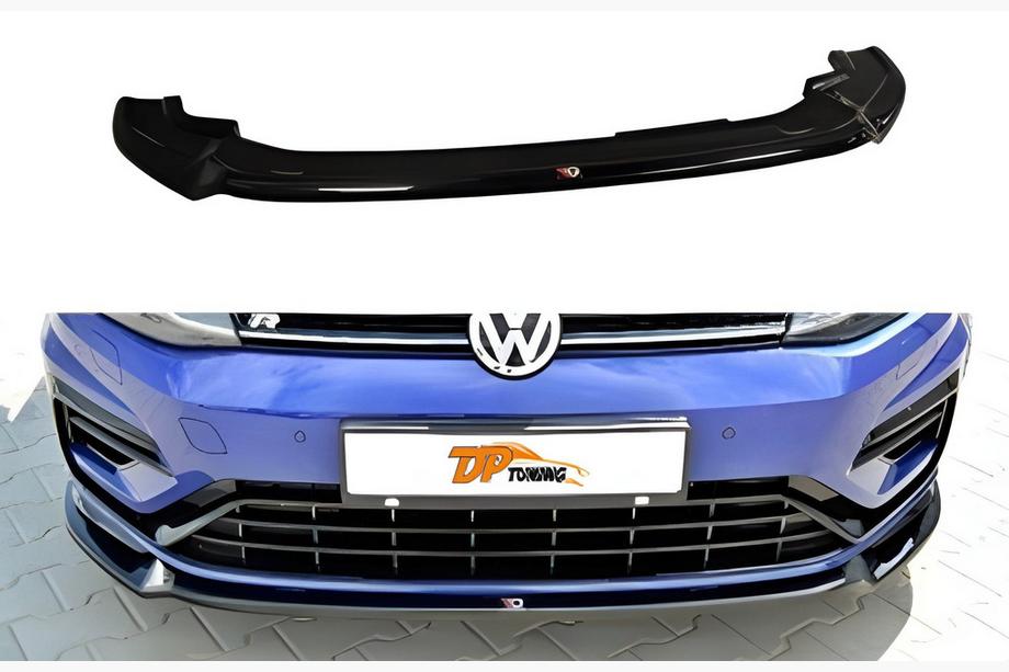 Volkswagen Golf 7/E-Golf 2012-2020 Splitter delantero DPT V-3 (para R / R-Line HB, 2017-2019, negro brillo) Image