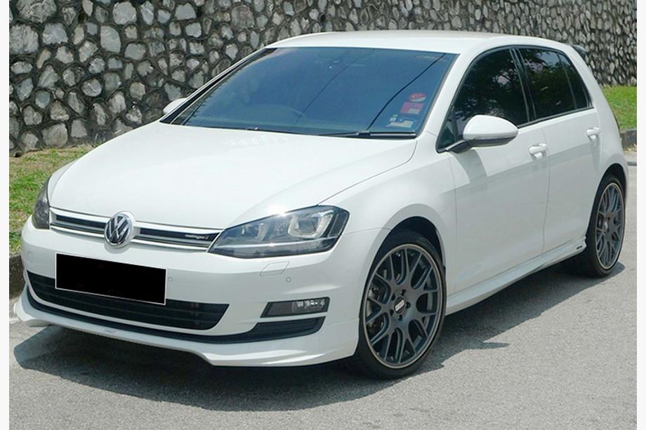 Volkswagen Golf 7/E-Golf 2012-2020 Lip delantero DPT V-5 (para parachoques original, 2012-2017, negro brillo) Foto 3
