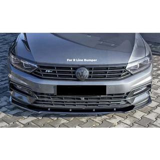 Labio delantero DPT V-1 (para R-Lİne, 2015-2019 EU, negro brillo) Volkswagen Passat B8 2015-2023 foto 1