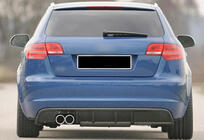 Audi A3 2003-2012 Difusor Trasero DPT (2008-2010, Negro Brillante) foto 3
