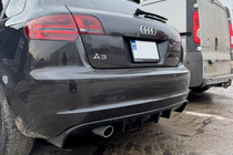 Audi A3 2003-2012 Difusor Trasero DPT (2008-2010, Negro Brillante) foto 2