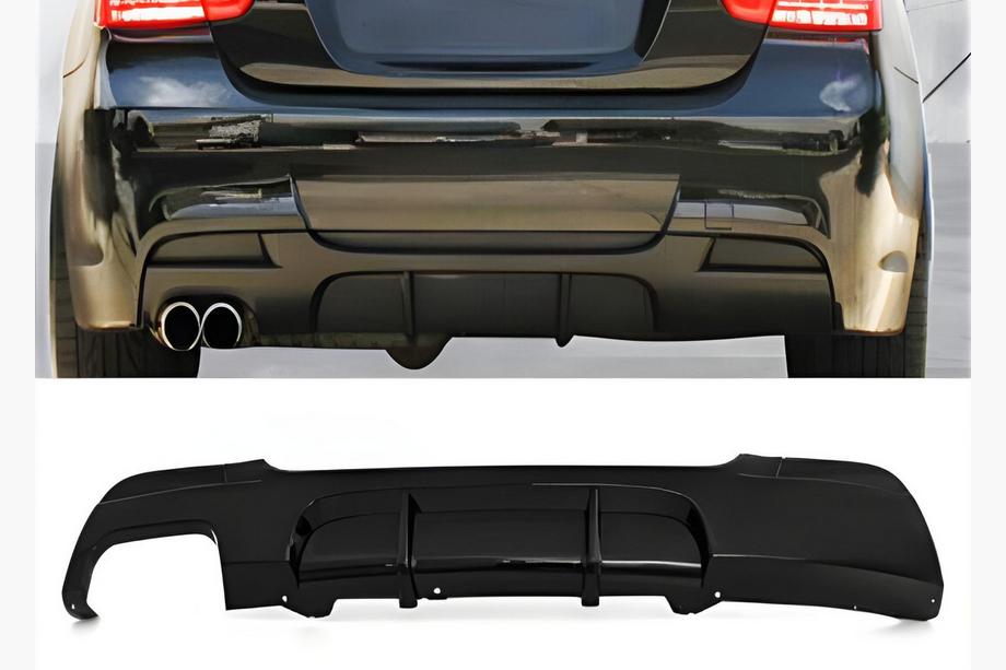 BMW 3 Series E90/E91 2005-2011 Difusor Trasero DPT V-2 (para E90 M-Sport, Negro Brillante) Foto 1