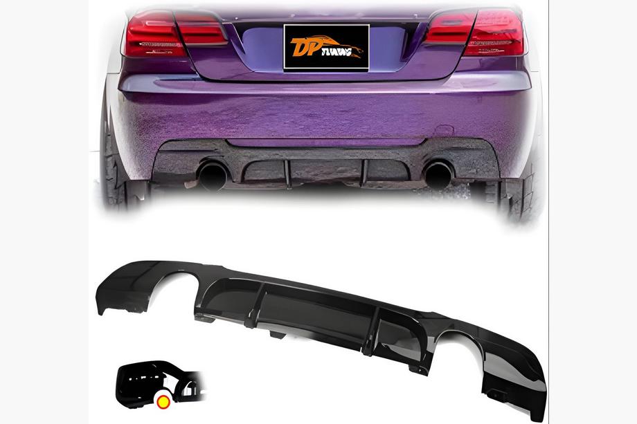 BMW 3 Series E90/E91 2005-2011 Difusor Trasero DPT V-6 (para E90 M-Sport, Negro Brillante) Image