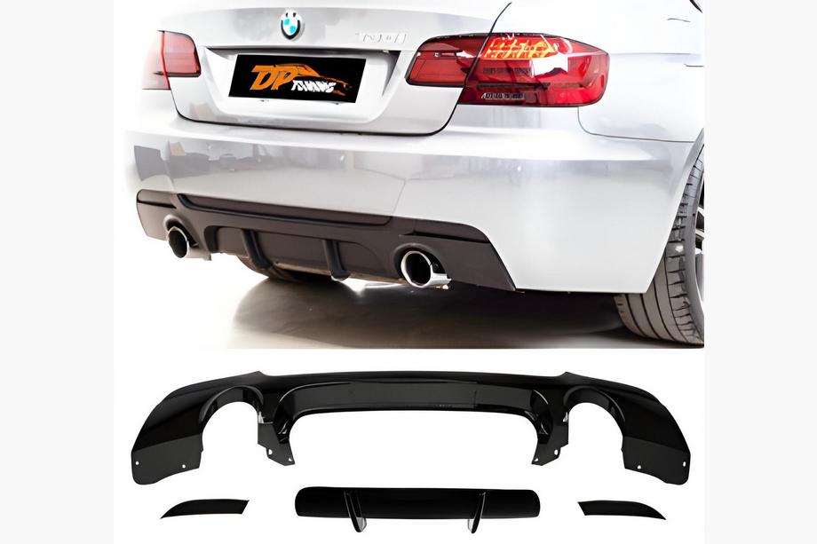 BMW 3 Series E92/E93 2006–2013 Difusor Trasero DPT (para E92 M-Sport, Negro Brillante) Image
