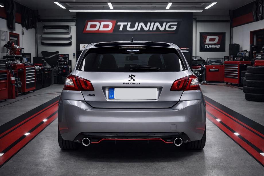 Peugeot 308 2014-2021 Difusor Trasero DPT (HB, Negro Brillante) Foto 1