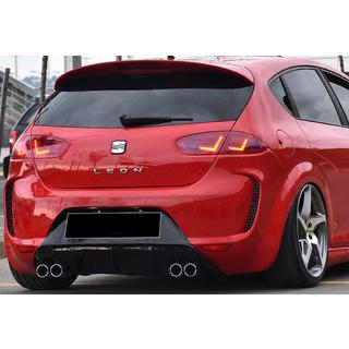 Difusor Trasero DPT V-1 (2009-2012, Negro Brillante) Seat Leon 2005-2012 foto 1