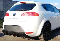 Seat Leon 2005-2012 Difusor Trasero DPT V-2 (2009-2012, Negro Brillante) foto 1