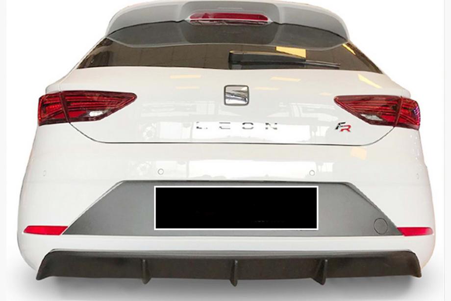 Seat Leon 2013-2020 Difusor Trasero DPT V-2 (2017-2020, Negro Brillante) Foto 2