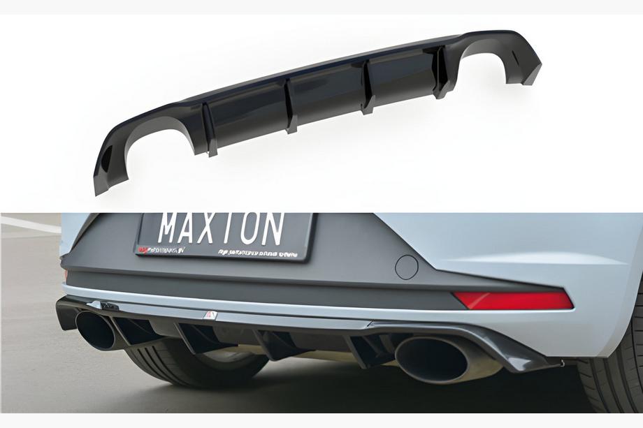 Seat Leon 2013-2020 Difusor Trasero DPT V-4 (2013-2016, Negro Brillante) Image