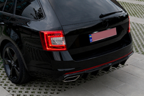 Skoda Octavia III A7 2013-2019 Difusor trasero DPT V-2 (LB/SW, negro brillo) foto 4