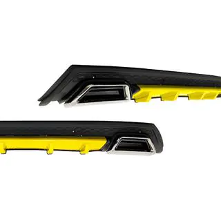 Difusor Trasero Universal DPT V-10 (ABS) (Amarillo+Negro Brillante)