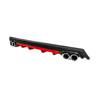 Difusor Trasero Universal DPT V-13 (ABS) (Rojo+Negro Brillante) foto 2