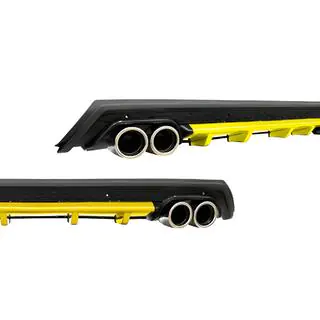Difusor Trasero Universal DPT V-14 (ABS) (Amarillo+Negro Brillante)