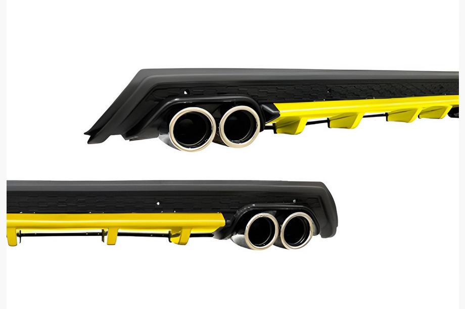 Difusor Trasero Universal DPT V-14 (ABS) (Amarillo+Negro Brillante) Image