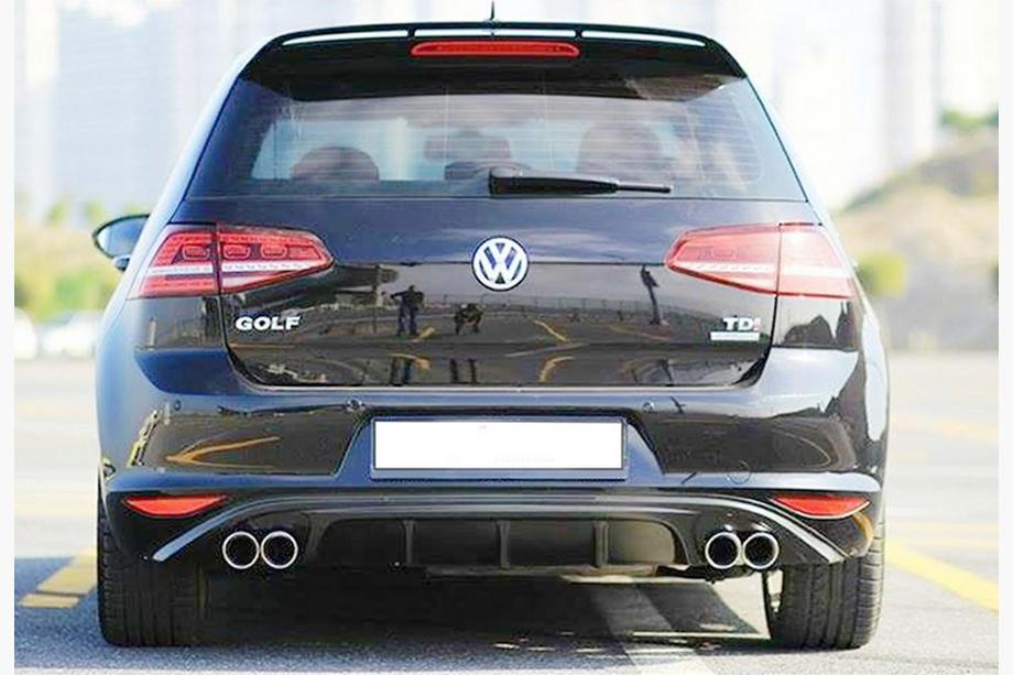 Volkswagen Golf 7/E-Golf 2012-2020 Difusor Trasero DPT V-6 (2012-2017, Negro Brillante) Foto 2