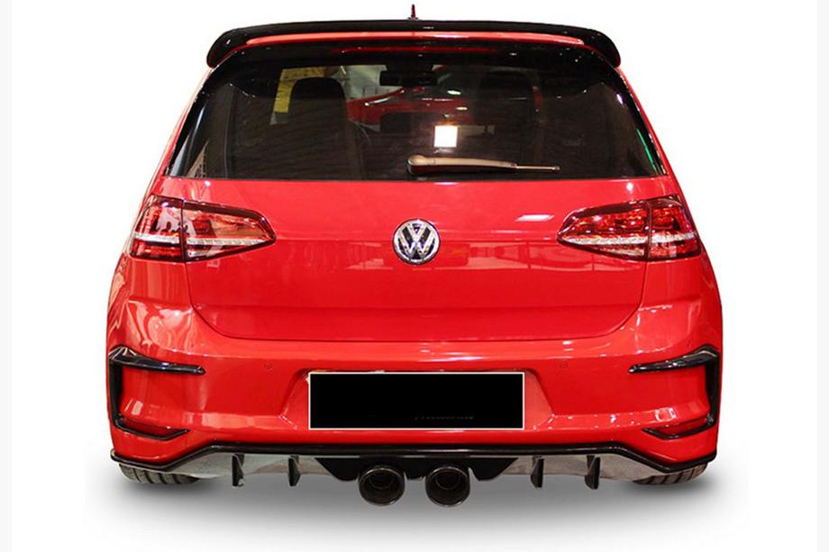 Volkswagen Golf 7/E-Golf 2012-2020 Difusor Trasero DPT V-7 (2012-2017, Negro Brillante) Image