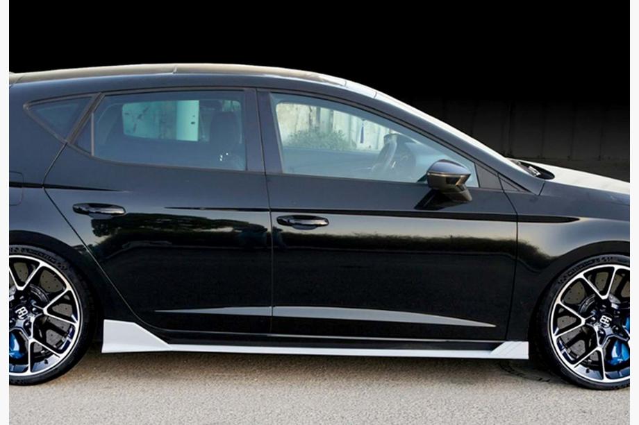 Seat Leon 2013-2020 Faldones Laterales DPT V-3 (2017-2020, Negro Brillante) Foto 7