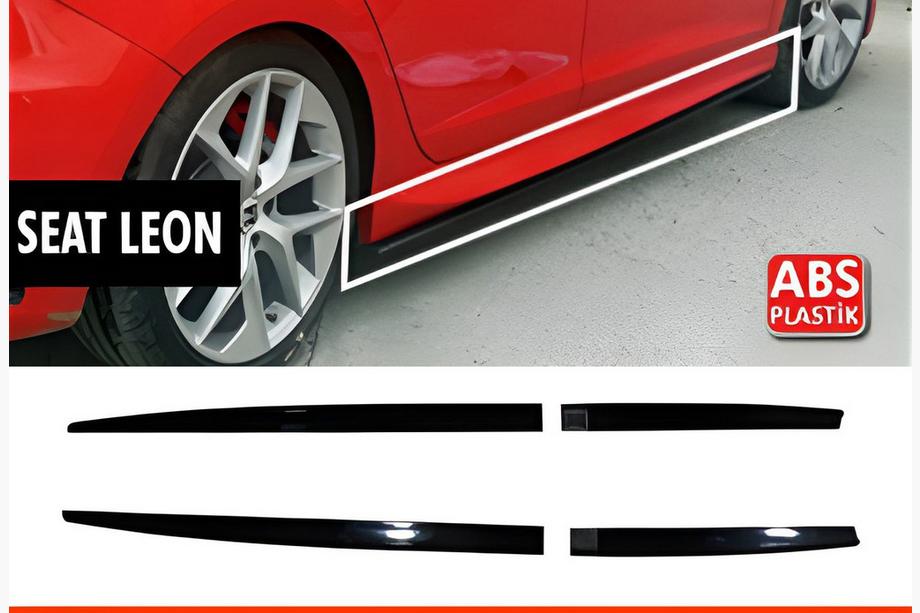 Seat Leon 2013-2020 Faldones Laterales DPT V-5 (Negro Brillante) Foto 1