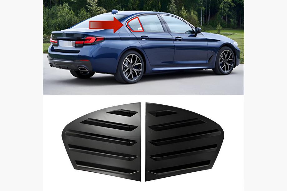 BMW Serie 5 G30/G31 2017–2023 Cubiertas de ventanas traseras DPT (Negro Brillante, 2uds) Foto 1