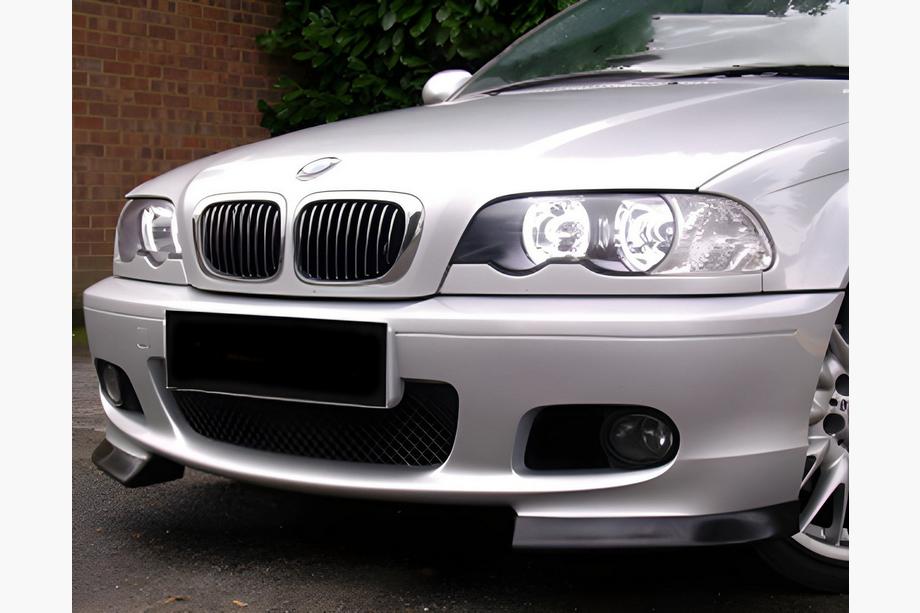 BMW 3 Series E46 1998-2006 Splitter delantero Flap DPT (Negro Brillante) Foto 1