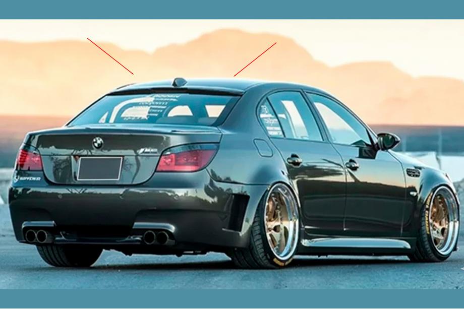 BMW 5 Series E60/E61 2003-2010 Alerón Trasero DPT V-2 (Negro Brillante) Image