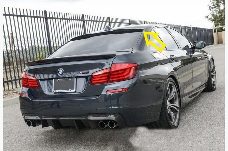 BMW 5 Series F10/F11 2010–2016 Alerón Trasero M4-Style V1 (para F10, Negro Brillante) Foto 3