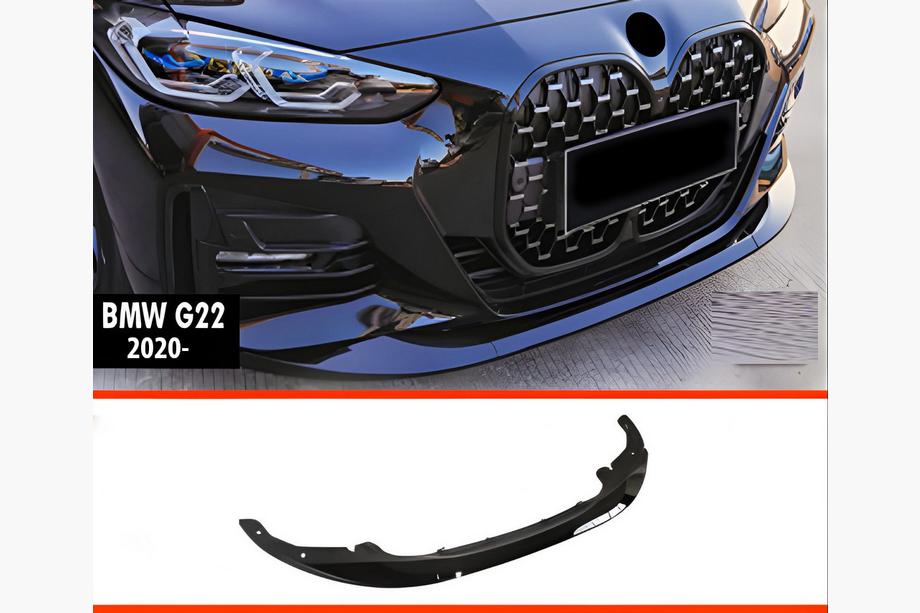 BMW 4 Series G22/23/26 2020- Lip delantero DPT V-2 (para G22/G23, Negro Brillante) Foto 1