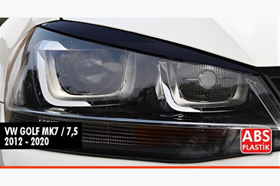 Volkswagen Golf 7/E-Golf 2012-2020 Pestañas Faros DPT (2uds, Negro Brillante) Image