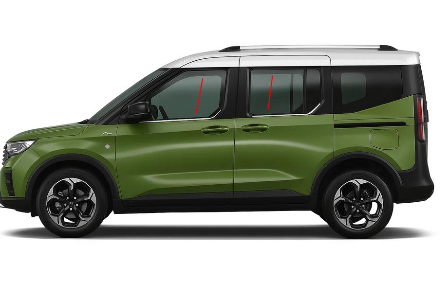Ford Courier 2023- Molduras de ventanas Omsa Line (4 uds, acero inoxidable) Image