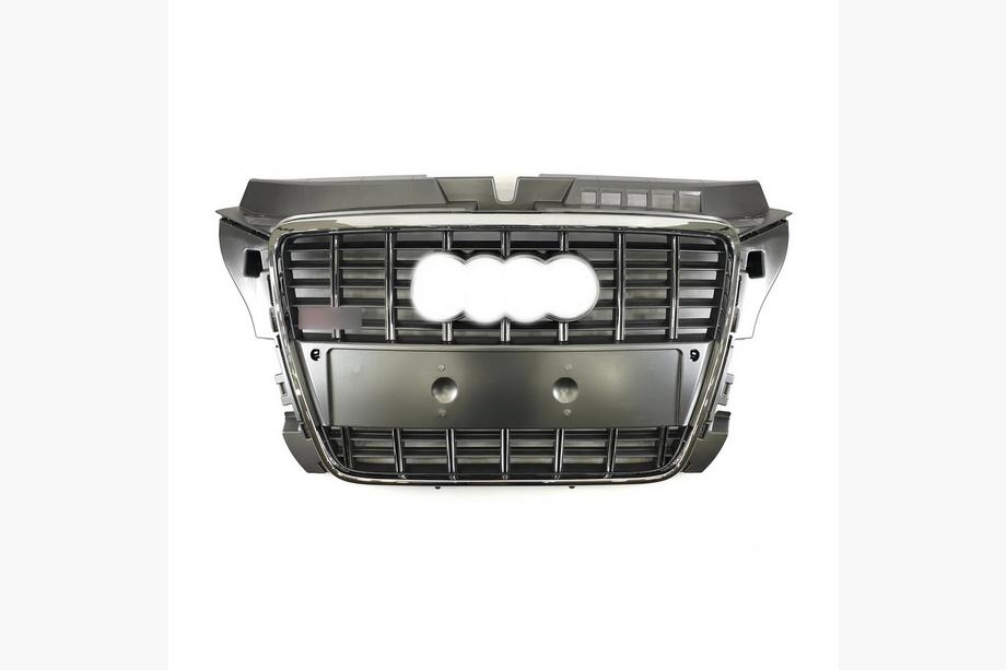 Audi A3 2003-2012 Parrilla delantera S-Style (2008-2012, gris con cromo) Image