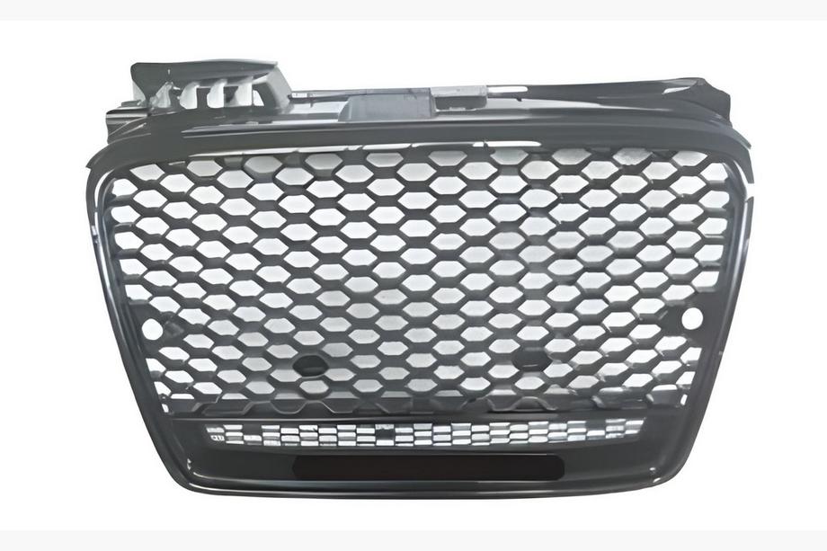Audi A4 B7 2004-2008 Parrilla delantera RS-Style V-1 (sin logo, negra con cromo) Image