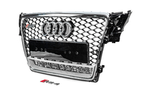Audi A4 B8 2007-2015 Parrilla delantera con inscripción Quattro RS-style (2007-2011, negra) foto 2