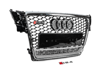 Audi A4 B8 2007-2015 Parrilla delantera con inscripción Quattro RS-style (2007-2011, negra) foto 3