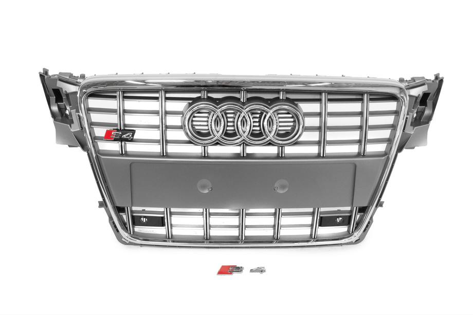 Audi A4 B8 2007-2015 Parrilla delantera RS-Style (2007-2011, gris con cromo) Image
