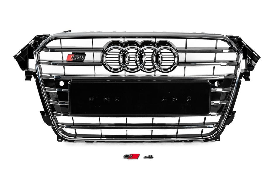 Audi A4 B8 2007-2015 Parrilla delantera S-Style (2012-2015, negra con cromo) Image