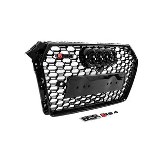 Parrilla delantera estilo RS con emblema Quattro (2015-2019, negro) foto 3