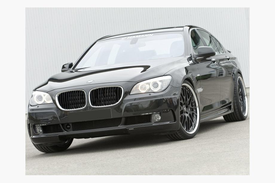 BMW 7 Series F01/F02 2008-2015 Riñones 1 Barra (Negro Brillante con Marco Cromado) Foto 3