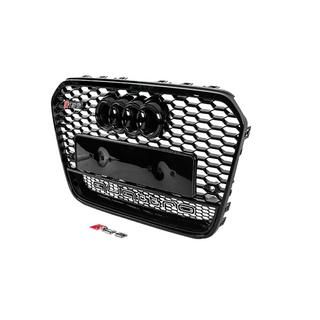 Parrilla delantera RS-style negra con emblema Quattro (2011-2014) foto 2