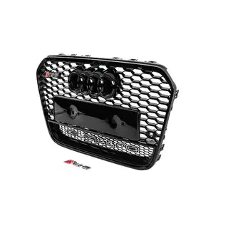 Parrilla delantera RS-style negra con emblema Quattro (2011-2014) foto 2