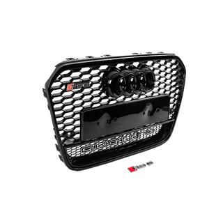 Parrilla delantera RS-style negra con emblema Quattro (2011-2014) foto 3
