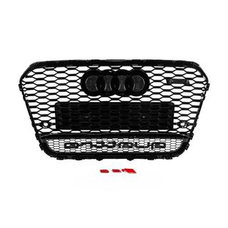 Parrilla delantera RS-style negra con emblema Quattro (2011-2014) foto 4