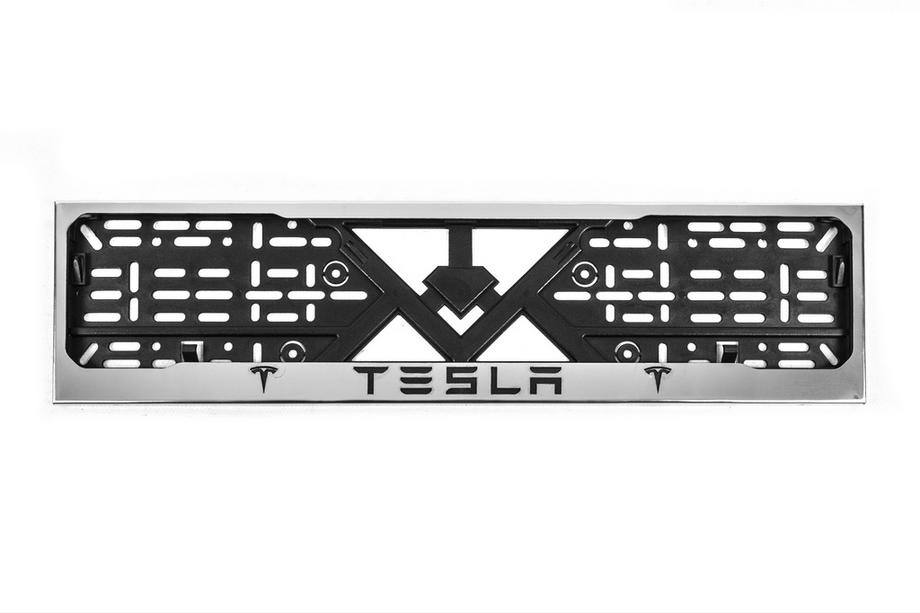 Tesla Marco de Matrícula Cromo (1 ud, Acero Inoxidable) Image