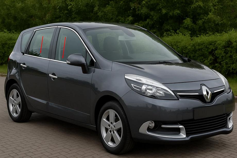 Renault Scenic/Grand 2009-2016 Molduras de ventanas acero inoxidable (4 uds) Image
