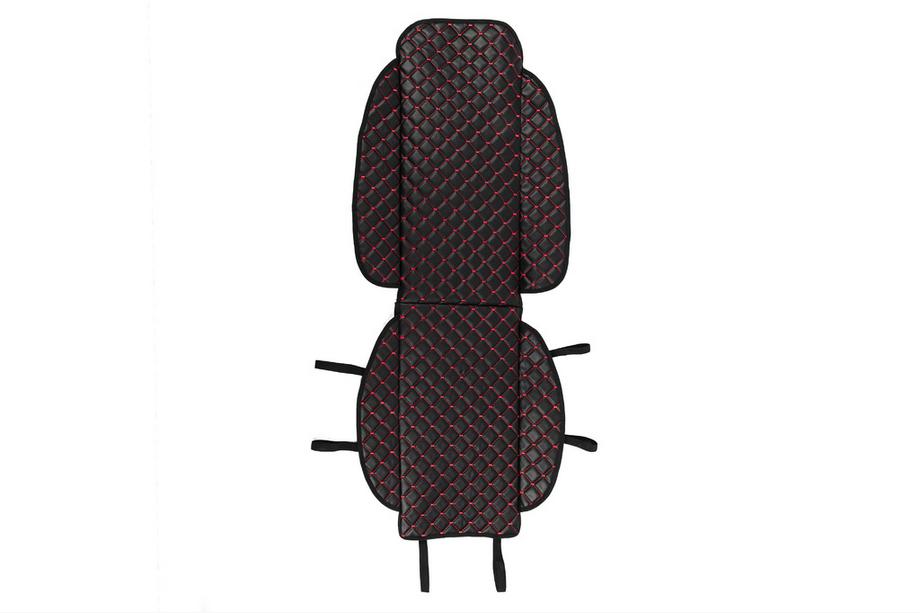 Funda de asiento ECO (1 ud, Negra con costura roja) Foto 1