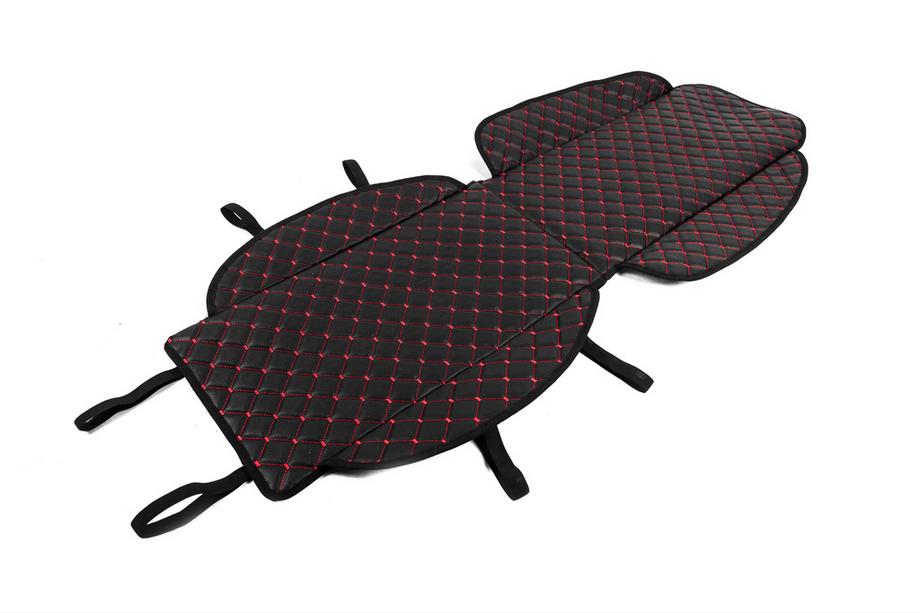 Funda de asiento ECO (1 ud, Negra con costura roja) Foto 3
