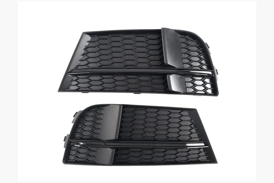 Audi A3 2012-2020 Rejillas de faros antiniebla S-Style V-1 (2016-2020, 2 uds, Negro) Image